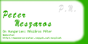 peter meszaros business card